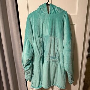 Original Comfy Wearable Oversized Fleece Blanket Aqua One Size Fits Most Cozy